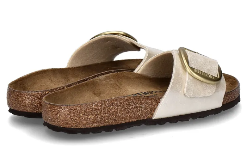 Damen Birkenstock Pantolette SCHMAL MADRID BIG BUCKLE GRACEFUL PEARL WHITE (41)