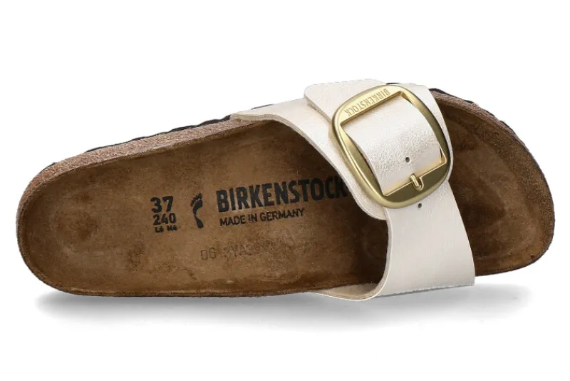 Damen Birkenstock Pantolette SCHMAL MADRID BIG BUCKLE GRACEFUL PEARL WHITE (41)