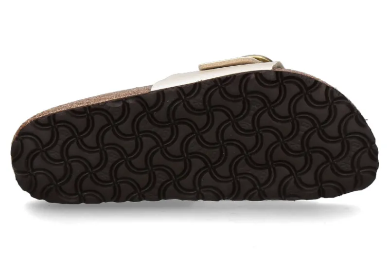 Damen Birkenstock Pantolette SCHMAL MADRID BIG BUCKLE GRACEFUL PEARL WHITE (41)