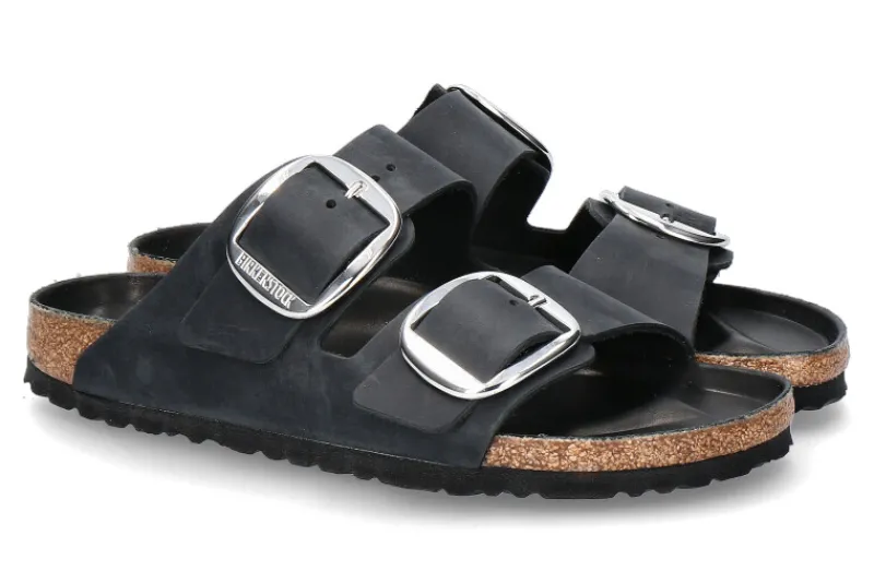 Damen Birkenstock Pantolette SCHMAL ARIZONA BIG BUCKLE BLACK (36)