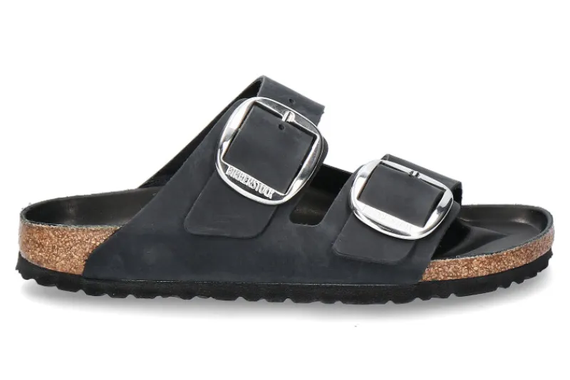 Damen Birkenstock Pantolette SCHMAL ARIZONA BIG BUCKLE BLACK (36)