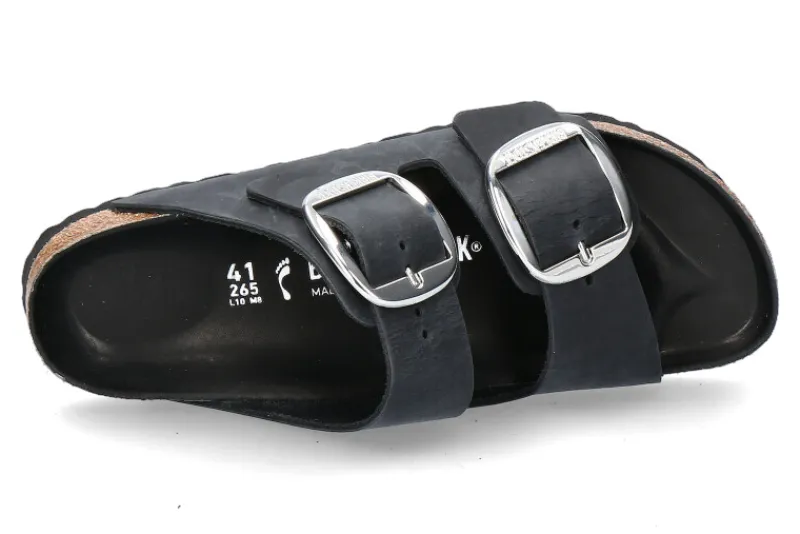 Damen Birkenstock Pantolette SCHMAL ARIZONA BIG BUCKLE BLACK (36)