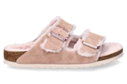 Damen Birkenstock Pantolette schmal gefüttert ARIZONA SHEARLING LIGHT ROSE