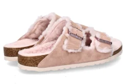 Damen Birkenstock Pantolette schmal gefüttert ARIZONA SHEARLING LIGHT ROSE