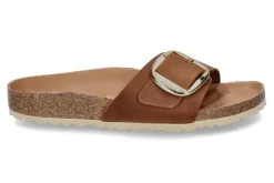 Damen Birkenstock Pantolette SCHMAL MADRID BIG BUCKLE COGNAC (38)