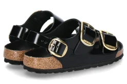 Damen Birkenstock Sandale MILANO SCHMAL BIG BUCKLE- high shine black