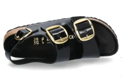 Damen Birkenstock Sandale MILANO SCHMAL BIG BUCKLE- high shine black