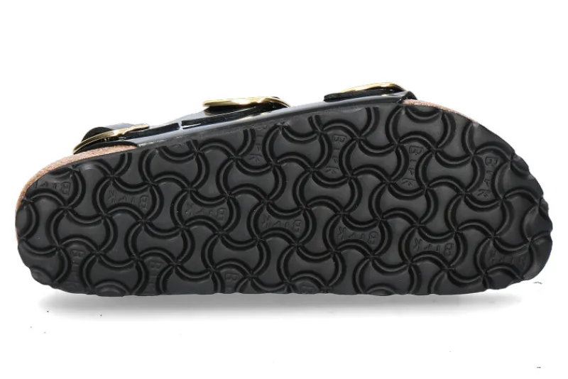 Damen Birkenstock Sandale MILANO SCHMAL BIG BUCKLE- high shine black