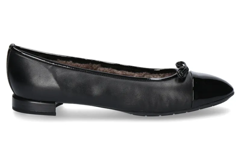 Damen Brunate Ballerina gefüttert PIA SOFTLACK NAPPA NERO (43)