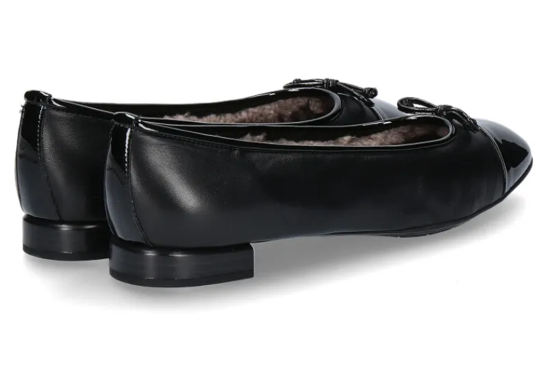 Damen Brunate Ballerina gefüttert PIA SOFTLACK NAPPA NERO (43)