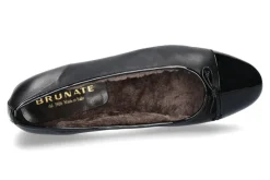 Damen Brunate Ballerina gefüttert PIA SOFTLACK NAPPA NERO (43)