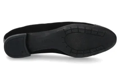 Damen Brunate Ballerina gefüttert PIA NAPPA CAMOSCIO NERO