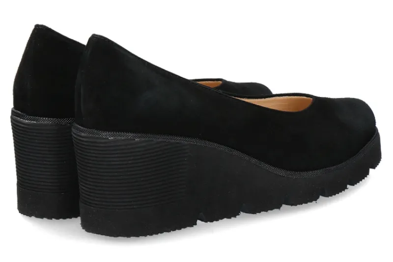 Damen Brunate Keilslipper NEON CAMOSCIO NERO