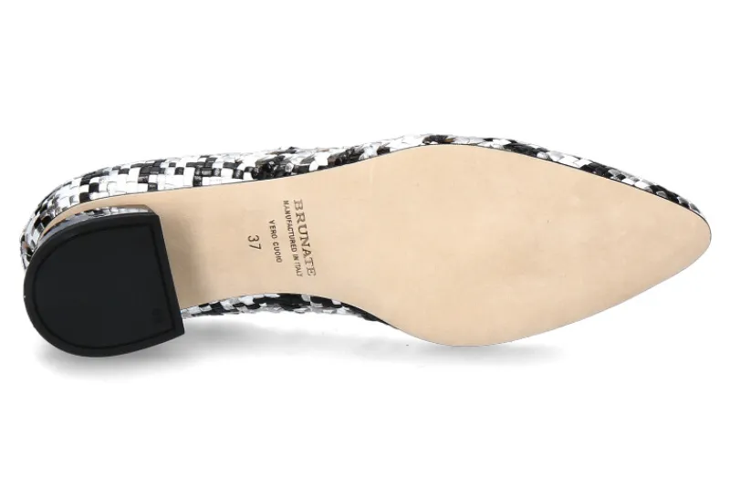 Damen Brunate Pumps FLEX woven optical schwarz/weiss/silber