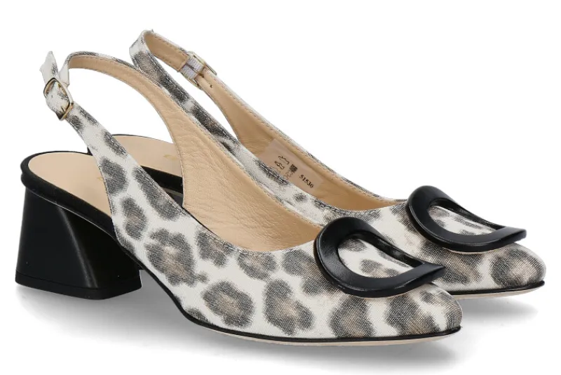 Damen Brunate Slingpumps FLEX LINO PARD NAPPA- nero/schwarz