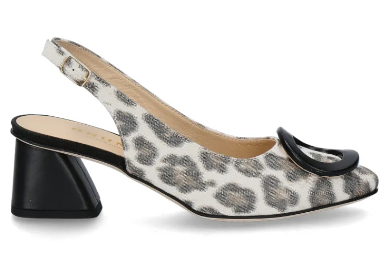 Damen Brunate Slingpumps FLEX LINO PARD NAPPA- nero/schwarz