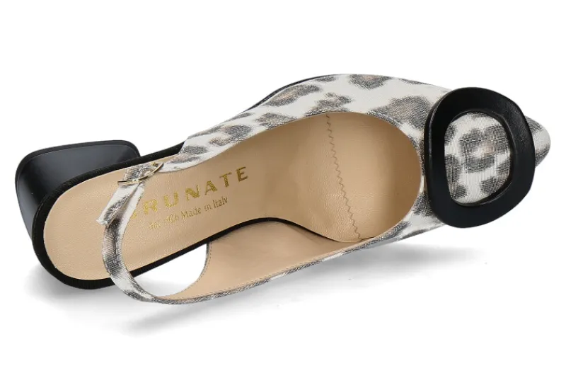 Damen Brunate Slingpumps FLEX LINO PARD NAPPA- nero/schwarz