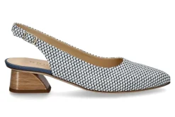Damen Brunate Slingpumps PUFFO AVIO- blau/weiss