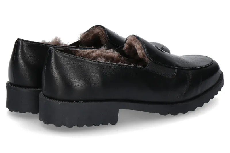 Damen Brunate Slipper gefüttert DANY NAPPA NERO (44)