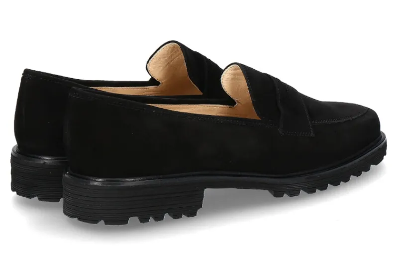 Damen Brunate Slipper TANK CAMOSCIO NERO