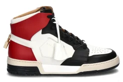 Herren Buscemi Sneaker AIR JON HIGH VITELLO WHITE BLACK RED