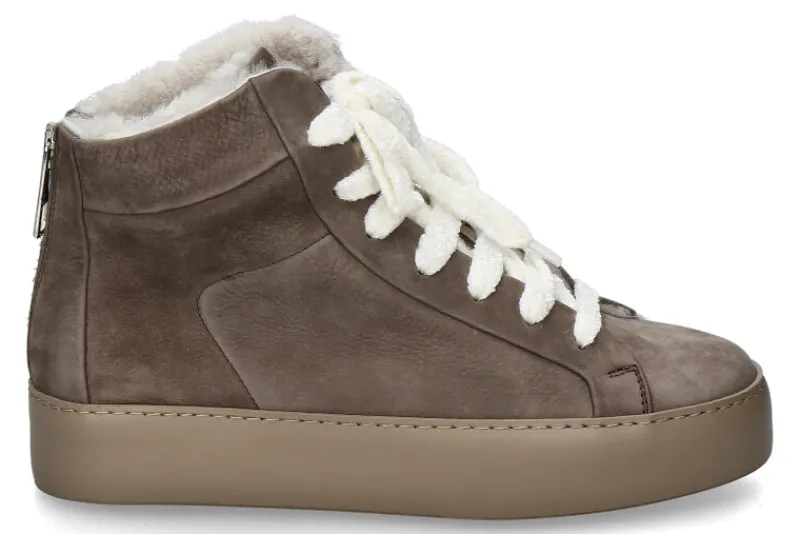 Damen Camerlengo Sneaker High gefüttert MORBIDONE FANGO GOMMA CASSETTA TAUPE