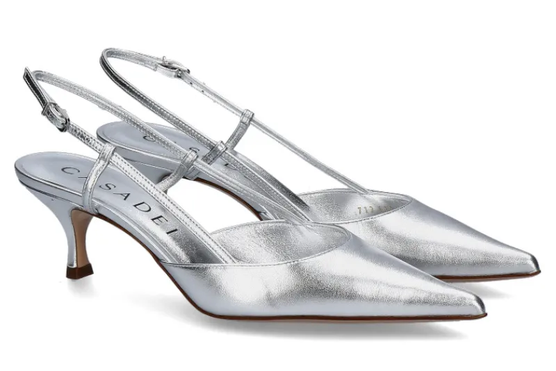 Damen Casadei Slingpumps FLASH ARGENTO PELLAME