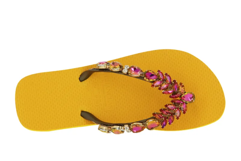 Damen CHANCLAS Zehensteg Sandale ADELA DIAMOND ROSÈ MANGO