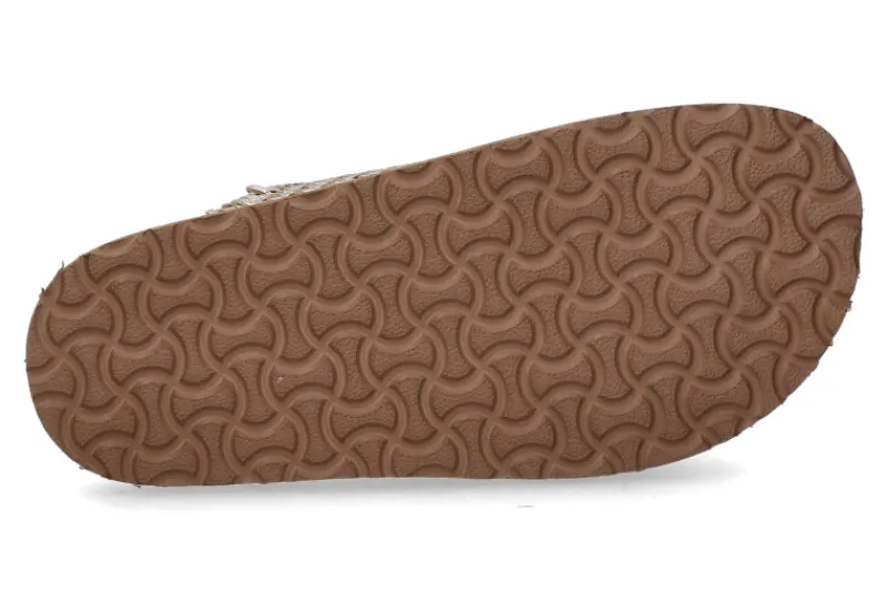 Damen Coral Blue Pantolette leather jewel buckle gold