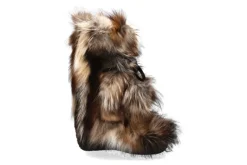 Damen Diavolezza Fellstiefel MIX BEIGE FOX POM POM Fuchsfell