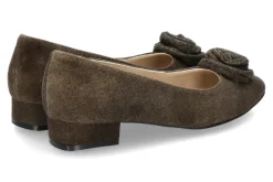 Damen dirndl + bua Pumps ANTIKBOCK- moor