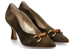 Damen dirndl + bua Pumps ANTIKBOCK- akazie/grün