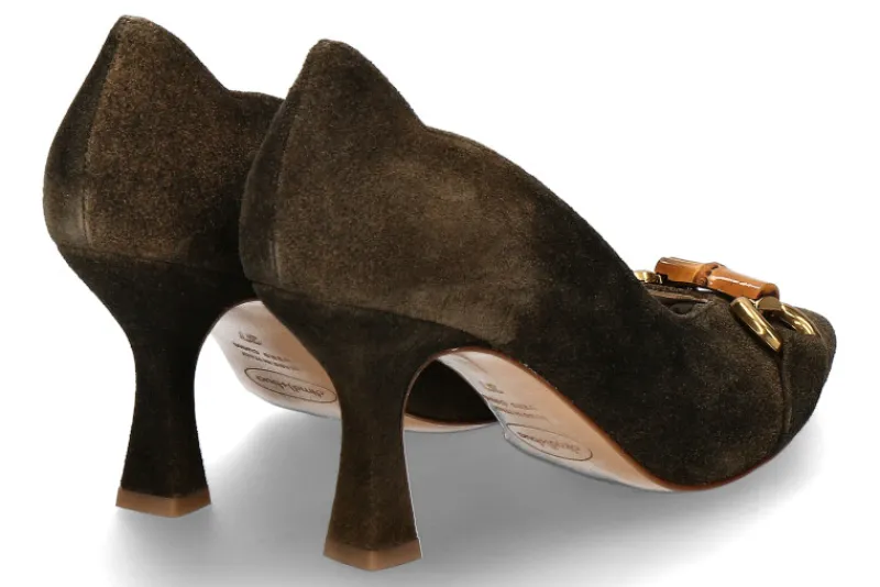 Damen dirndl + bua Pumps ANTIKBOCK- akazie/grün