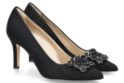 Damen dirndl + bua Pumps LODEN- schwarz
