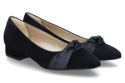 Damen dirndl + bua Pumps ZIEGENVELOUR/SEIDE- ozean/dunkelblau