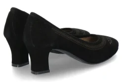 Damen dirndl + bua Pumps ZIEGENVELOUR SCHWARZ (38½)