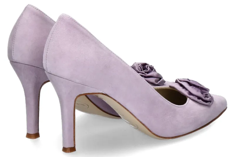 Damen dirndl + bua Pumps ZIEGENVELOUR FLIEDER