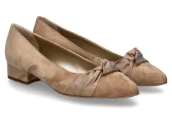 Damen dirndl + bua Pumps ZIEGENVELOUR/SEIDE- sand