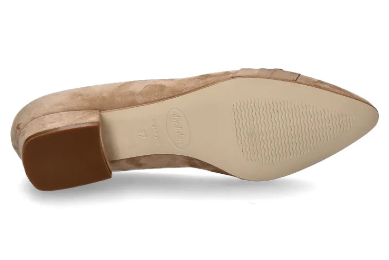 Damen dirndl + bua Pumps ZIEGENVELOUR/SEIDE- sand