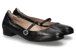 Damen dirndl + bua Riemenballerina ZIEGENNAPPA- schwarz