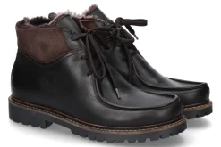 Herren dirndl + bua Schnürboots gefüttert PANIOLO LAMMFELL MORO - dunkelbraun