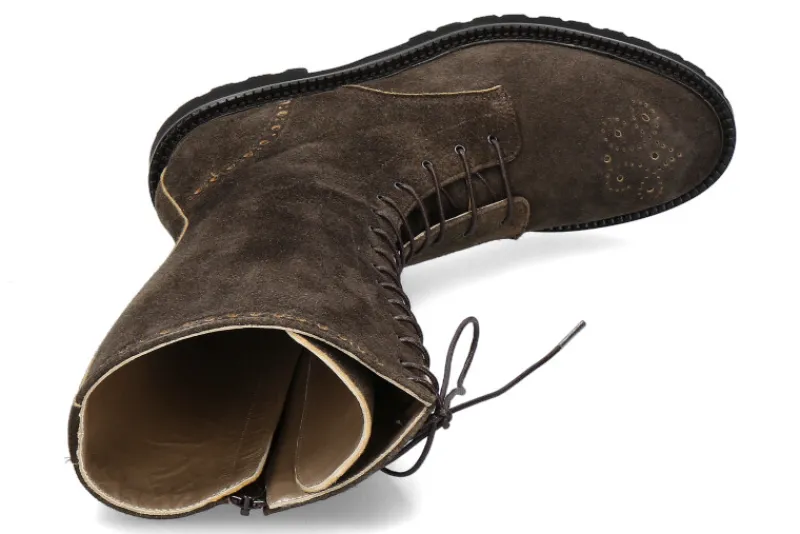 Damen dirndl + bua Schnürstiefel ANTIKBOCK MOOR- lodengrün