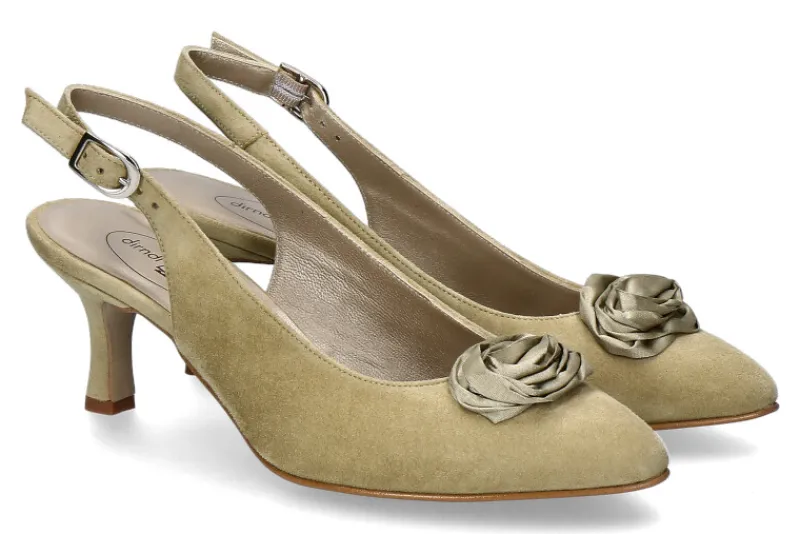 Damen dirndl + bua Slingpumps ZIEGENVELOUR KORN