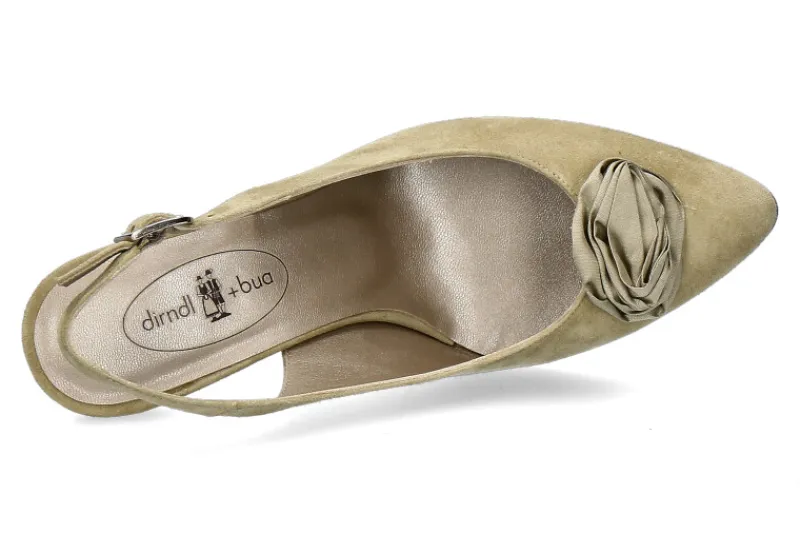 Damen dirndl + bua Slingpumps ZIEGENVELOUR KORN