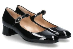 Damen dirndl + bua Spangenpumps LACK- schwarz