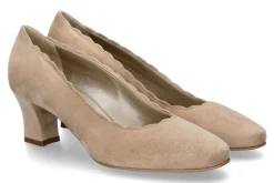 Damen dirndl + bua Trachten-Pumps 1849 VELOURS- hazel hellbraun