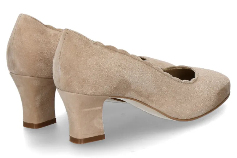 Damen dirndl + bua Trachten-Pumps 1849 VELOURS- hazel hellbraun