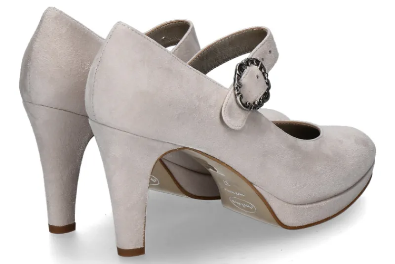 Damen dirndl + bua Trachten-Pumps 5457 ZEIGENVELOURS- natur