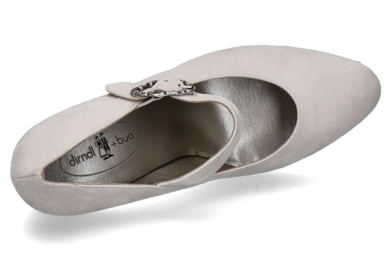 Damen dirndl + bua Trachten-Pumps 5457 ZEIGENVELOURS- natur