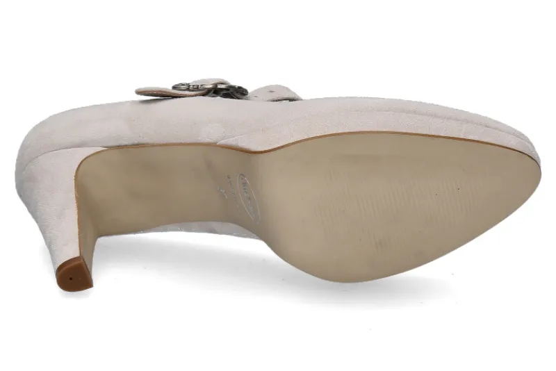 Damen dirndl + bua Trachten-Pumps 5457 ZEIGENVELOURS- natur